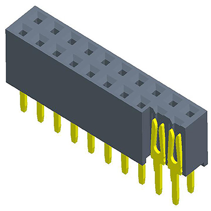 2.54mmFemale Header  Dual Row  180° Y-type  H=3.5